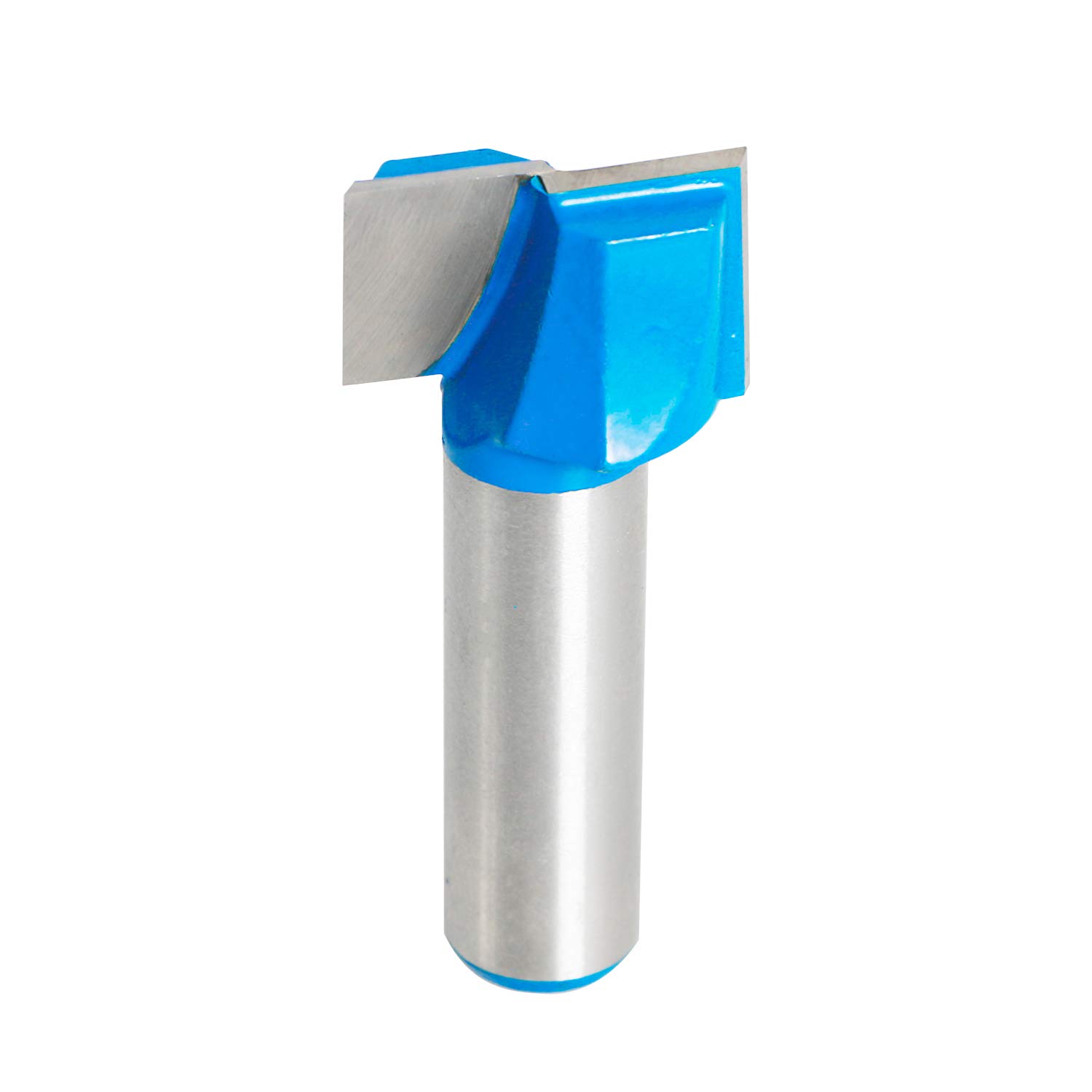 Aopin 1-Inch Dia Bottom Cleaning Router Bit 1/2-Inch Shank, Mortising Bit, Spoil Board Surfacing, Slab Flattening Woodworking Milling Cutter Carbide Tipped, Blue, Silver, 1Pcs
