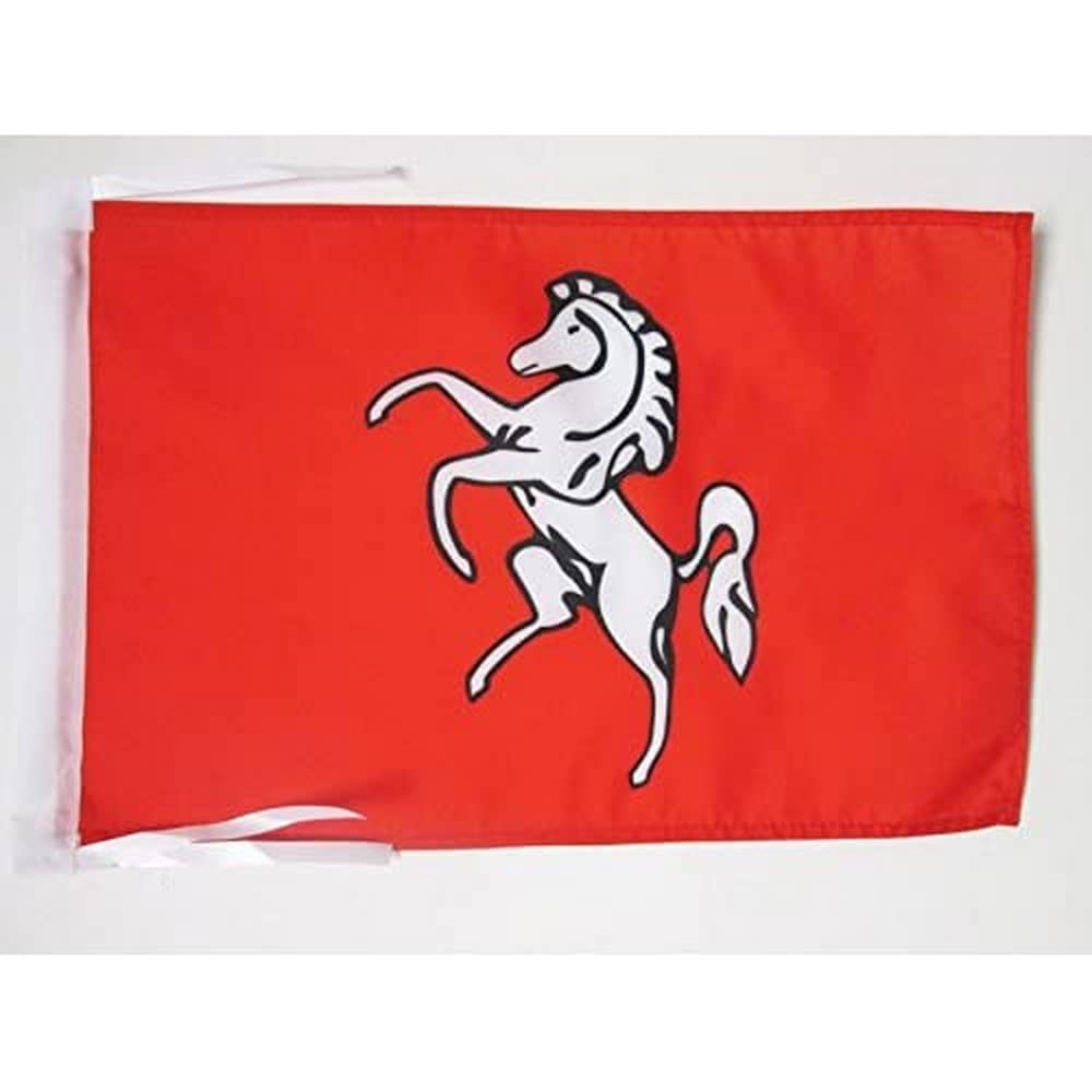 AZ FLAG - Kent county Flag - 18'' x 12'' - 100% Polyester County of Kent - England Small Banner with Two Cords - Fade Resistant - Vivid Colors - 18x12 in - 45x30 Cm