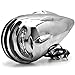 Krator Chrome Vintage Grill Headlight Antique Style Chopper Motorcycle Bobber Rat Rod Harley, Honda, Yamaha, Suzuki, Kawasaki, Custom Bike, Cruiser, Choppers