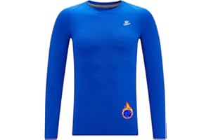 DEVOROPA Youth Boys Compression Thermal Shirt Long Sleeve Fleece Baselayer Soccer Baseball Undershirt