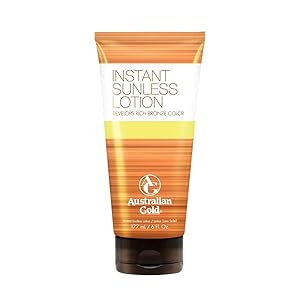 Australian Gold Instant Sunless Tanning Lotion, Rich Bronze Color with Fade Defy Technology, Energizes & Softens Skin, 6 Ounce