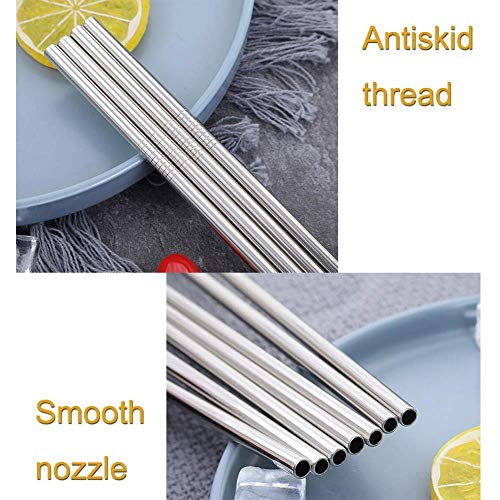 LessMo 304 Edelstahl Strohhalme, 12er Set Metall Trinkhalme, Wiederverwendbare, Mit 2 Reinigungsbürsten, Umweltfreundlich, Ungiftig, für Smoothie, Milchshake, Cocktail und Heißgetränk – Bild 6