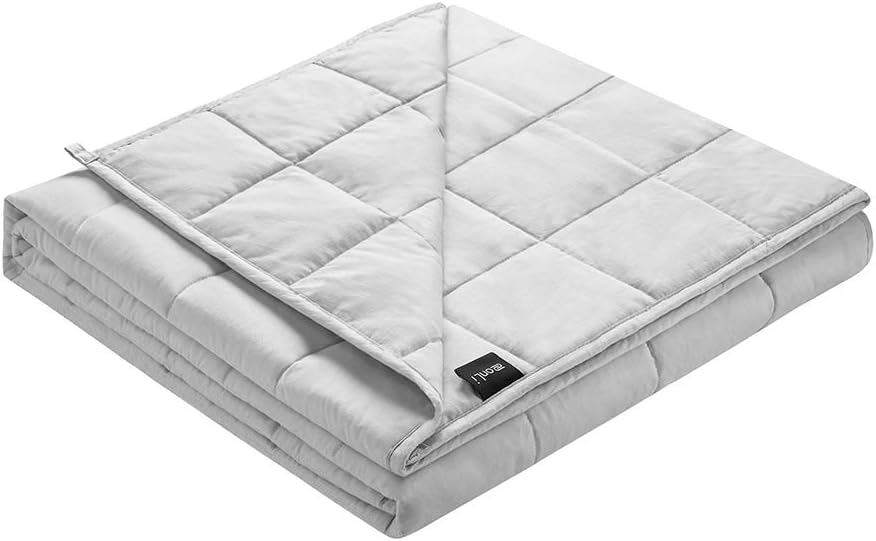ZonLi Weighted Blanket, Heavy Blanket 2.0 (48''x72'',15lbs, Light Grey