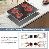 NOXTON Ceramic Hob 4 Zone Built-in 60cm Touch Control Black Glass view 7