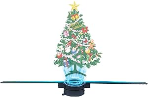 WANTHER 3D Hologram Fan,42cm Christmas Tree HD LED 16.5-inch Holographic Fan Projector WiFi with 700 Library Video,Animated Holographic Display for Business Stores