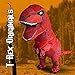 T-Rex Originals T-Rex Costume Inflatable Dinosaur Suit Halloween Adult Inflatable Costume (Red) 