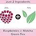 Raspberry Organic Matcha Green Tea Powder - 80 Servings, 8 oz - 2 Ingredients, Natural Flavored Instant Tea for Drinking, Smoothies or Baking, Grade A Matcha