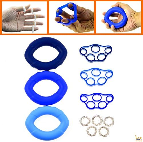 WK Home Finger Stretcher, Finger Resistance Band Finger Grip Finger Massage Ring Exerciser Strengthener