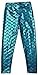 Alaroo Girls Stretch Mermaid Fish Scale Leggings Tights Light Blue 7-8 Years