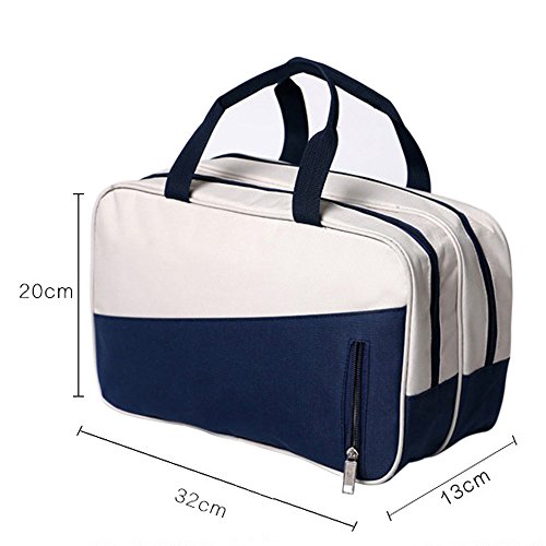 K.T. Fancy Waterproof Wet Dry Separation Sports Fitness Bag multi-functional Oxford cloth storage Travel Cosmetic Organizer (Navy Blue)