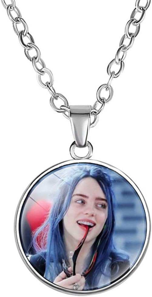 Fuguan Billie-Eilish Necklace, Jewelry Alloy Necklace Classic Pendant for Men Women(H27)