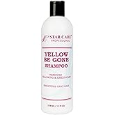 STAR CARE Yellow Be Gone Shampoo 12oz/354ml (1 Pack) Clarifying Brassiness Neutralizer for Bleached, Blonde, Gray & Highlighted Hair, Restores Shine & Cool Tones