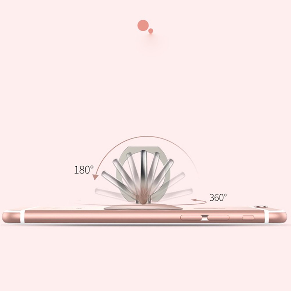Phone Finger Ring Stand Holder 360° Rotation Universal Cellphone Slacker Stent Phone Bracket for iPhone Smart-phone and Tablets (Pink)