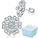 Buyless Fashion Hypoallergenic Surgical Steel Clear Studded 3-D Flower Earring-Silver Flower