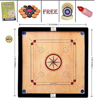 M ART PRO Wooden Carrom Board for Indoor Games Full Sizes in PAKKI PLY.