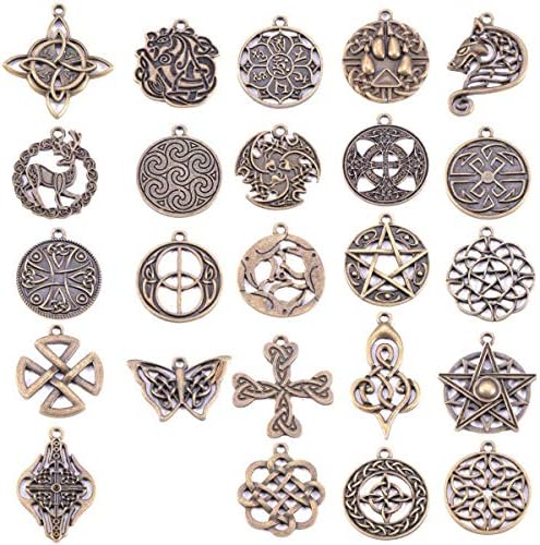Celtic Irish Knot Charms for Jewelry Making (Antique Bronze 50 pcs)