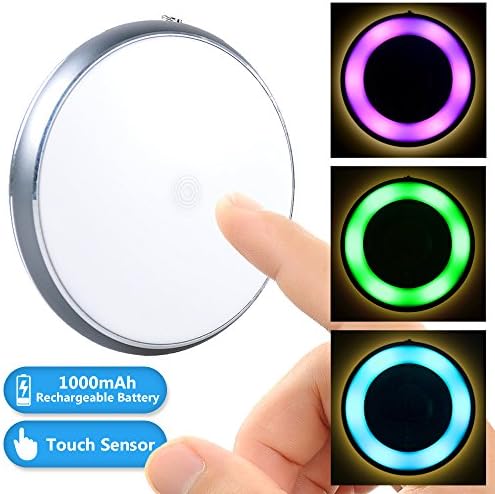2win2buy Touch Led Light, Dimmable Kids Baby Nursery Touch Light Lamp Tap Light Stick Anywhere [Rechargeable Battery Powered] [Warm White Light][Mood Lighting PINK GREEN BLUE] for Closet Cabinet