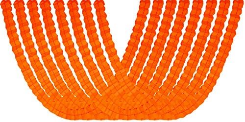 Four Leaf Tissue Paper Hanging Flower Garland for Party Supplies, Decorations and Streamers Pack of 8 (Orange)