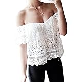 Lisli® Lisli® Sexy Off Shoulder Embroidery Lace Crochet Chiffon Tops Blouse T-shirt