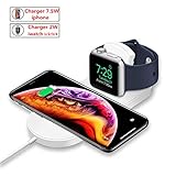 WEIZY 2 in 1 Wireless Charger for Apple Watch, Portable Fast Wireless Charging Dock Stand Compatible with iPhone11/ X/XS MAX/XR/8/8 Plus, Compatible with iWatch5/4/3/2