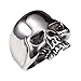 Stainless Steel Men's Cool Skull Head Solid Ring Punk New