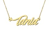Aoloshow Tania Charm Name Necklace for Womens 18k