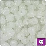 BEADTIN Night Glow in the Dark 11mm Skull Pony Beads (150pc)