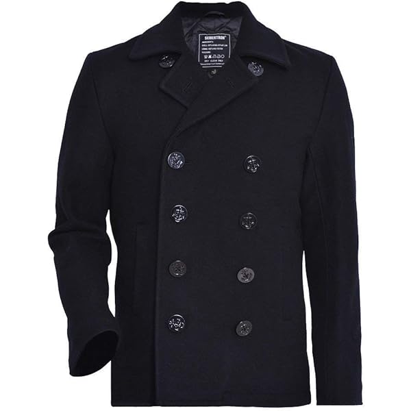 MFH Mens US Pea Coat Black size XS at Amazon Men's Clothing store
