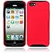 Red Business Credit Card Holder Stand Silicone Case Back Cover for Iphone 5