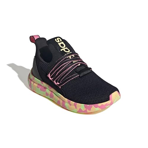 adidas Lite Racer Adapt 7.0 Sneaker, Black/Bliss Pink/Black, 7 US Unisex Big Kid