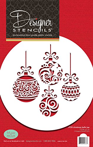 Christmas Balls Cake Stencil Top by Designer Stencils