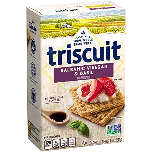 TRISCUIT CRACKERS, BALSAMIC VINEGAR & BASIL FLAVOR, 1 BOX (8.5 OZ)