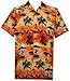 ALVISH Cuban Collar Casual Beach Shirts for Men Orange
