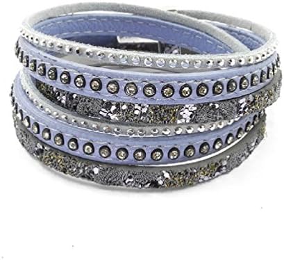 Jewelryfinds Leather Bracelet Women Charm Bracelets Magnet Buckle Winding Bracelet Bohemian Bracelets Boho Bangle