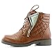 DailyShoes Women's Ankle Boots Combat Boot Low Heel Lace Up Zip Pocket Casual Fashion Style Spring Autumn Indoor Outdoor Flats Shoes Exclusive Credit Card Bootie Susan-01 Tan Pu 7.5