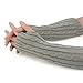 Flammi Women's Cable Knit Arm Warmers Fingerless Gloves Thumb Hole Gloves Mittens (Light Grey)