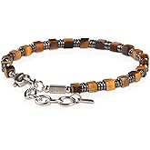 Casvia Tigers Eye Mens Bracelet Paired with Hematite and a Thickened Stainless Steel Adjustable Chain Chakra Protection Mens Jewelry and an Ideal Choice for Yourself Your Father and Your Friends