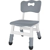 FUNLIO Adjustable Kids Chair (1pc), 3 Level Height Adjustable Toddler Chair for Ages 3-8, Sturdy Child Chairs with Maximum Bearing 220lbs, for Classrooms/Daycares/Homes, CPC &amp; CE Approved - Gray