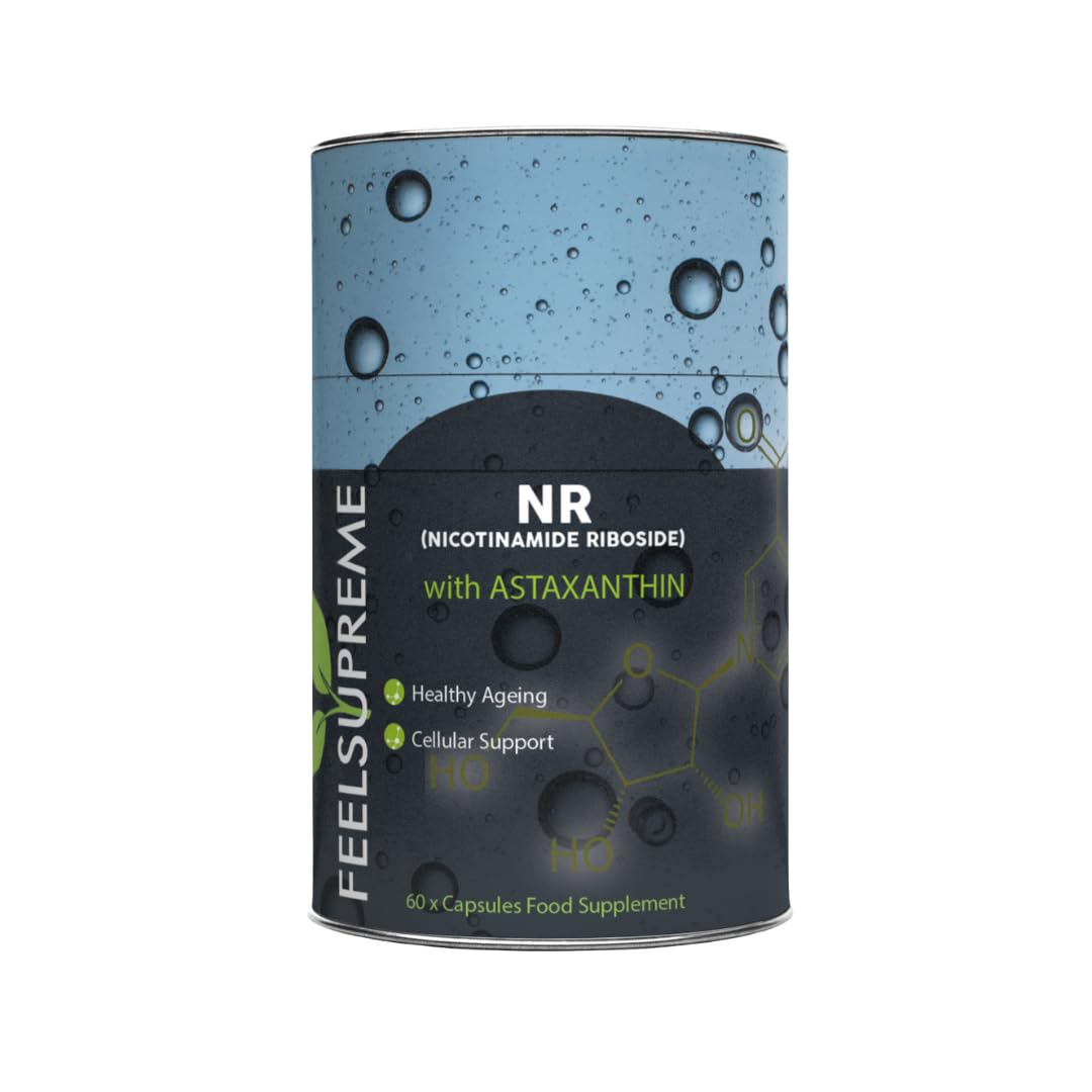 Feel Supreme Nicotinamide Riboside & Astaxanthin NAD+ Supplement 60 Capsules More Efficient Than NMN Anti Aging Tiredness Energy & Muscle Brain Health