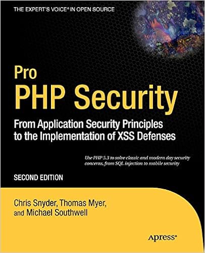 Pro Php Security From Application Security Principles To - 