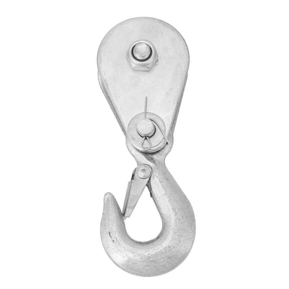 1Pcs High Strength Steel Hook Snatch Block Single Wheel Lifting Pulley for 0.5 Tons Rope System - Heavy Duty Lifting Gear
