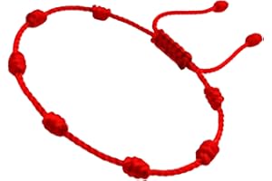 Pulseira Kabbalah 7 Nós Corda Vermelha Ajustável de 15 a 25cm O Francisco Original