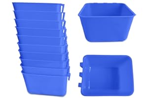 ORIBUKI 10 Pack Chicken Feeder Waterer Hanging 16 OZ Rabbit Water Cup Cage Bird Food Dishes Pigeon Feeding Watering Bowl with Hooks Bunny Poultry Coop Drinker Quail Duck Seed Treats Dispenser