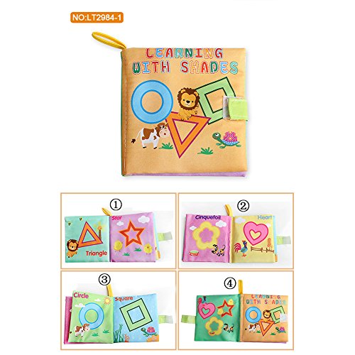 image for ROMIRUS 4 Packs Soft Books for Babies,Non-toxic Fabric Activity Crinkl