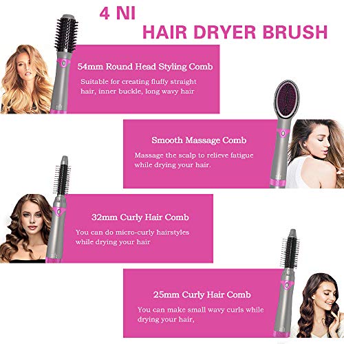 4 in 1 Hot Air Brush, Hair Dryer Brush & Styler Volumizer, Negative