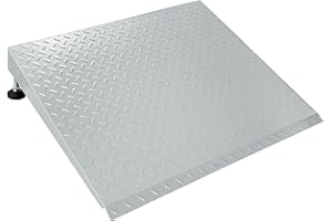 HONYTA Height Adjustable Door Ramp, Door ramp for 3”, 5” to 7.5” Threshold or Steps, Heavy Duty Door ramp for Wheelchairs Walkers Scooters(27.6" L*37.4" W, Alloy Steel, Max 800LBs)