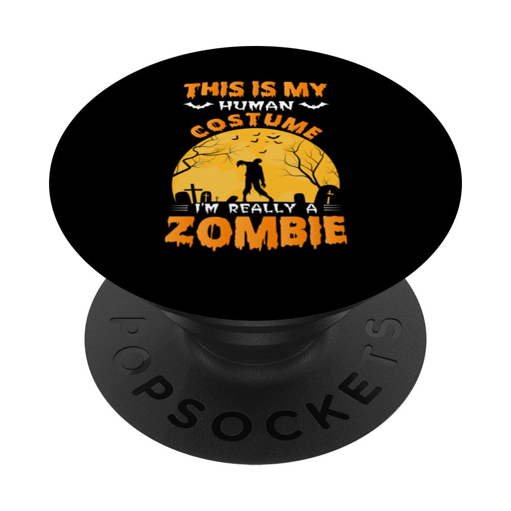 This My Human Costume Im A Really Spooky Halloween Creepy PopSockets Swappable PopGrip