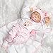 SanyDoll Reborn Baby Doll Vinyl 22inch 55cm Lovely Lifelike Cute Toy Pink Sleeping Baby Doll