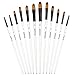 Artist Paint Brushes Set - 12 Piece - Filbert Golden Nylon Bristles - Professional Brush for Watercolor Acrylic, Gouache, Oil and Facepaint