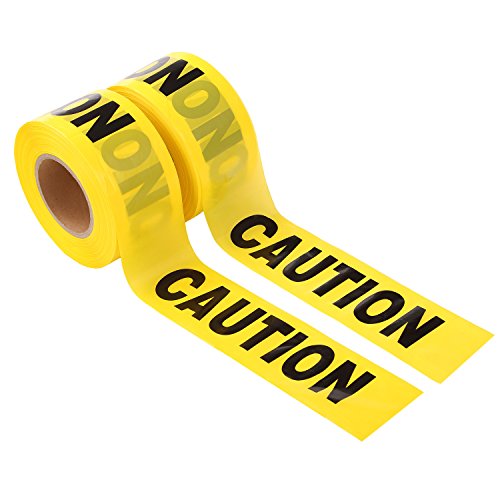 TopSoon CAUTION Tape Roll 3-Inch Wide x 1000-Feet Long Bright Yellow Barrier Tape Construction Tape Halloween Party Tape